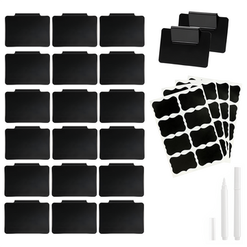 Reuseable Labels for Baskets and Containers - 20 Clip-on & 32 Sticker Labels