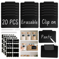 Reuseable Labels for Baskets and Containers - 20 Clip-on & 32 Sticker Labels