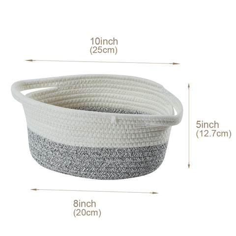 Cotton Rope Baskets (2pcs) - Small Woven Storage Bins