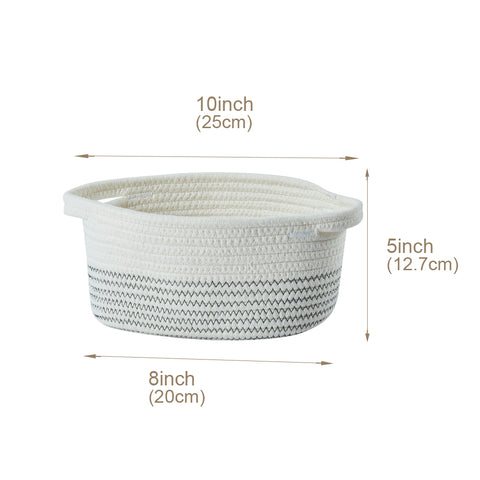 Small Cotton Woven Rope Baskets (5pcs) - Cotton Storage Bins