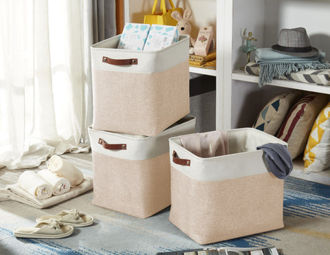 Large & Jumbo Foldable Fabric Storage Basket Set (6 pieces) - Starter Pack