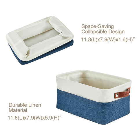 Small & Large Foldable Fabric Storage Basket Set (9 pieces) - Starter Pack