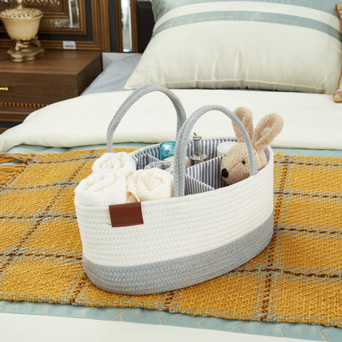 woven basket with dividers
