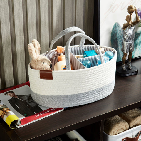 Nursery Storage Basket, Diaper Caddy Organizer, Nursery Oval Basket, Small Bathroom  Baskets for Little Things, Baby Shower Gift 