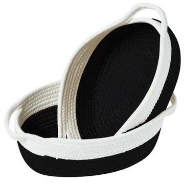 Cotton Rope Baskets (2pcs) - Small Woven Storage Bins
