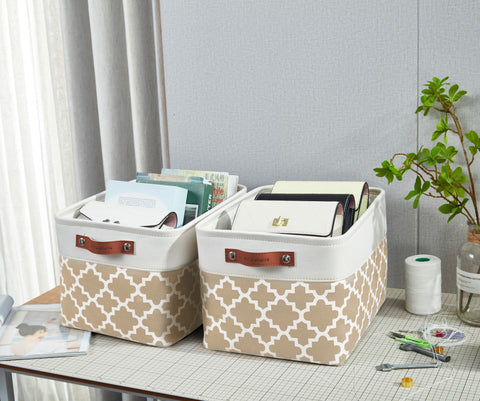 Foldable Fabric Storage Bin W/Handles (In 18 Patterns) - Large Storage Organizer
