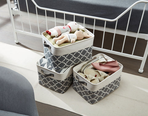 Large & Jumbo Foldable Fabric Storage Basket Set (6 pieces) - Starter Pack