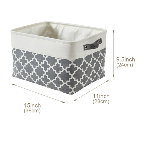 Large Foldable Fabric Storage Bin W/Handles (6-Pack) - Cloth Basket For Shelves