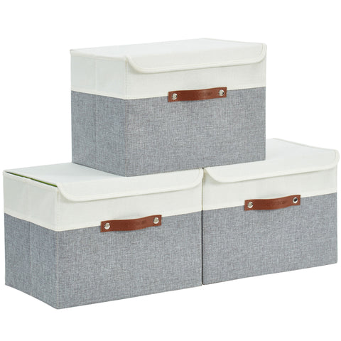 Stackable Fabric Storage Box with Lid | DECOMOMO