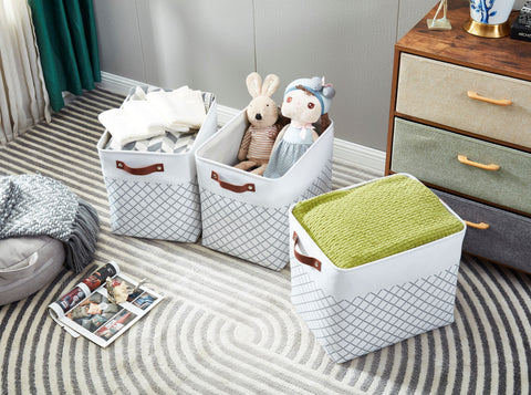 Large & Jumbo Foldable Fabric Storage Basket Set (6 pieces) - Starter Pack