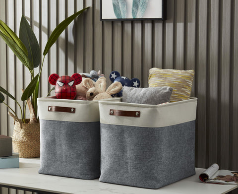 Large & Jumbo Foldable Fabric Storage Basket Set (6 pieces) - Starter Pack