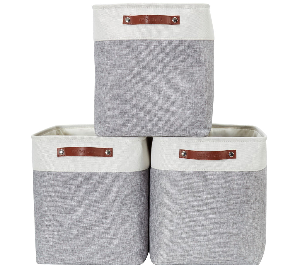 Jumbo Fabric Collapsible Storage Bin W/Handles (3 Pack) - Extra Large Storage Organizer for Closet Blankets Clothes Toys and More