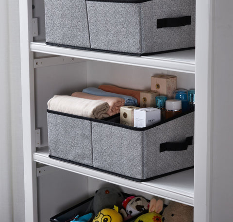 16.5’’ Trapezoid Storage Baskets w/Removable Dividers | Fabric Closet Organizers