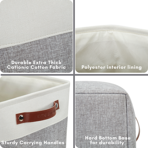 Jumbo Foldable Fabric Storage Bin W/Handles (3 Pack) - Jumbo Storage Organizer