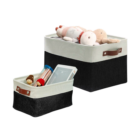 Small & Large Foldable Fabric Storage Basket Set (9 pieces) - Starter Pack