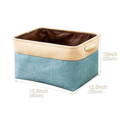 Extra Large Foldable Fabric Storage Basket W/Handles (In 6 Colors) - Closet Organizer Bins