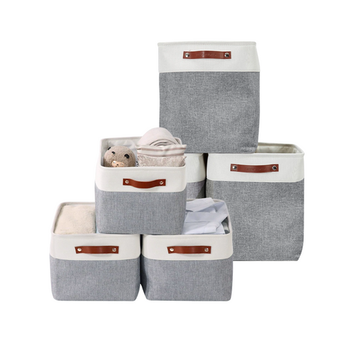 Large & Jumbo Foldable Fabric Storage Basket Set (6 pieces) - Starter Pack