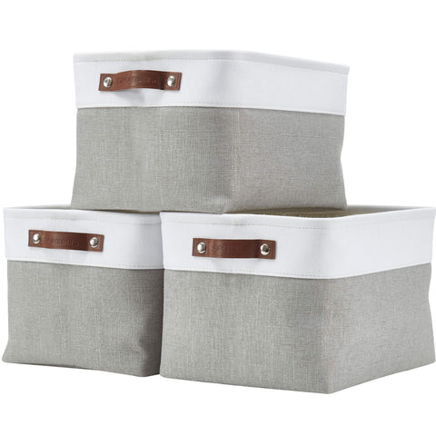 Large Foldable Fabric Storage Basket w/Handles - Closet Organizer Bins
