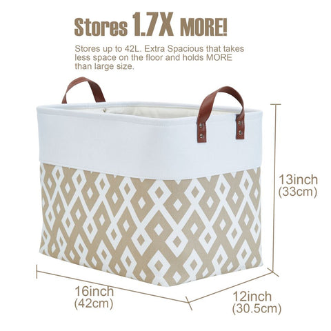 Large Closet Storage Organizer Baskets w/Long Handles | Large Storage Bins
