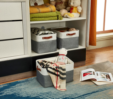Large & Jumbo Foldable Fabric Storage Basket Set (6 pieces) - Starter Pack