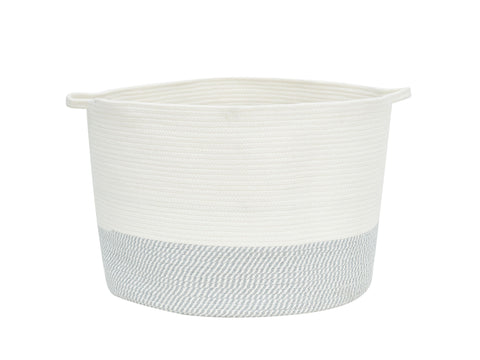 Large Cotton Woven Rope Baskets (2pcs) w/Handles - Cotton Storage Bins