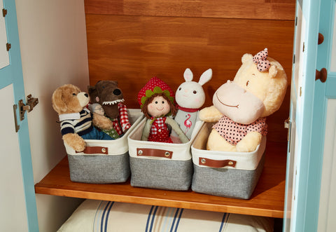 DECOMOMO Storage Bins | Fabric Storage Basket for Shelves for Organizing  Closet Shelf Nursery Toy | Decorative Large Linen Closet Organizer Bins  with