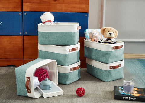 Small & Large Foldable Fabric Storage Basket Set (9 pieces) - Starter Pack