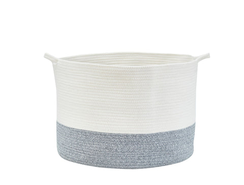Large Cotton Woven Rope Baskets (2pcs) w/Handles - Cotton Storage Bins