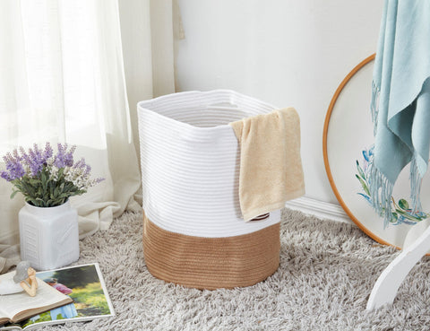 Cotton Woven Rope Baskets Large & Specious (2pcs) - Cotton Storage Bins