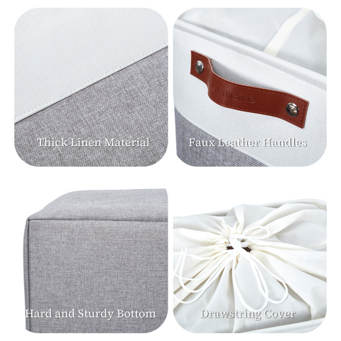 Jumbo Foldable Fabric Storage Bin W/Cover - Closet Organizer Storage Baskets