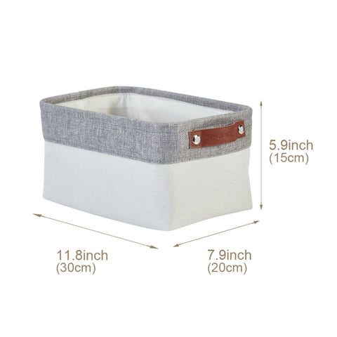 Small Fabric Foldable Storage Bin W/Handles (6 Packs) - Foldable Storage Organizer