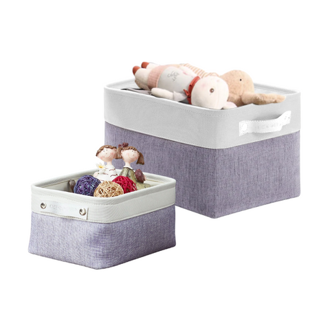 Small & Large Foldable Fabric Storage Basket Set (9 pieces) - Starter Pack