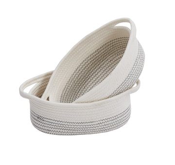 Small Cotton Woven Rope Baskets (5pcs) - Cotton Storage Bins