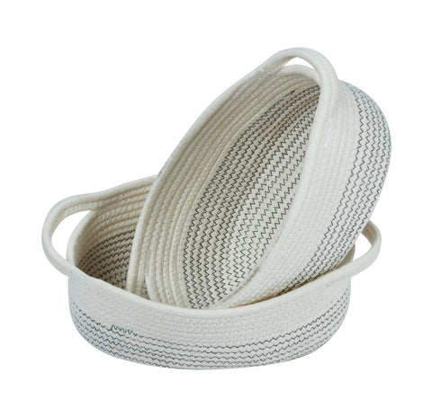 Cotton Rope Baskets (2pcs) - Small Woven Storage Bins